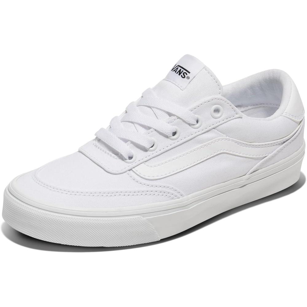 imageVans Womens Brooklyn Ls Shoe Lowtop Sneakers for Everyday Wear Walking Work amp FashionCanvas WhiteWhite