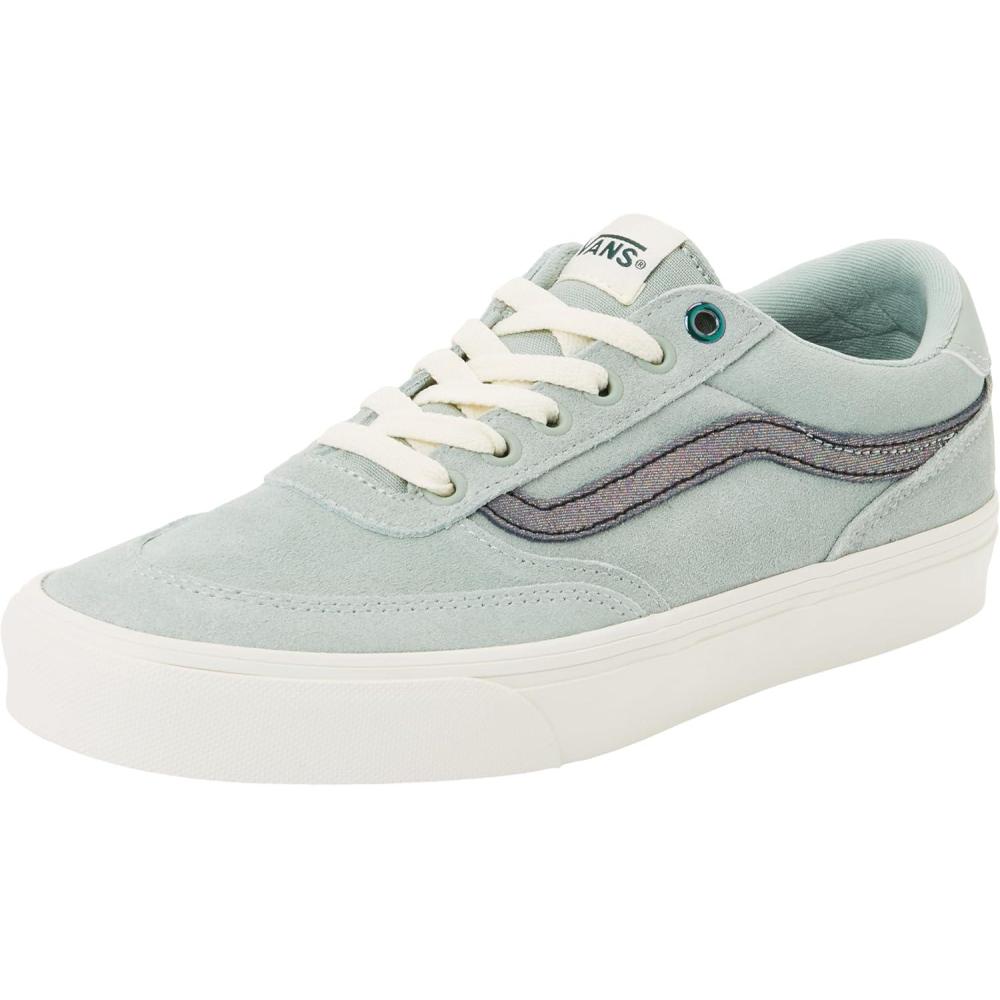 imageVans Womens Brooklyn Ls Shoe Lowtop Sneakers for Everyday Wear Walking Work amp FashionShimmer Gray Olive