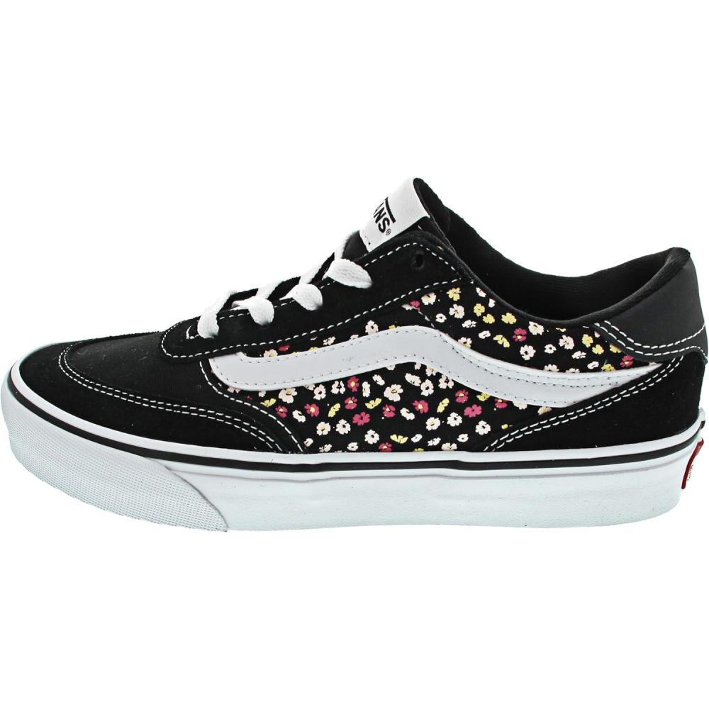 imageVans Womens Brooklyn Ls Shoe  Lowtop Sneakers for Everyday Wear Walking Work amp FashionSuede Canvas Black Floral Pattern