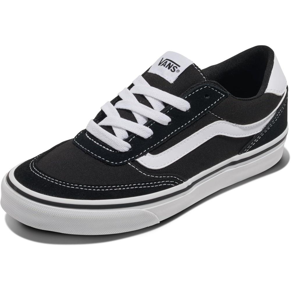 imageVans Womens Brooklyn Ls Shoe  Lowtop Sneakers for Everyday Wear Walking Work amp FashionSuedeCanvas BlackWhite