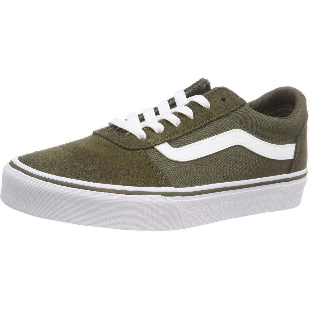 imageVans Womens Classic Slip On Platform SneakersGreen Suede Canvas Olive Qz2