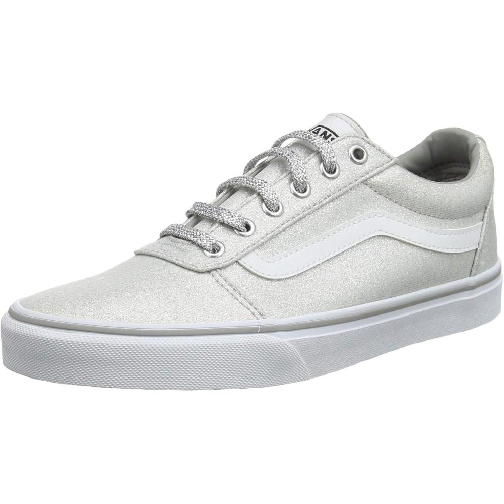 imageVans Womens Classic Slip On Platform SneakersGrey Lurex Glitter Silver V2a