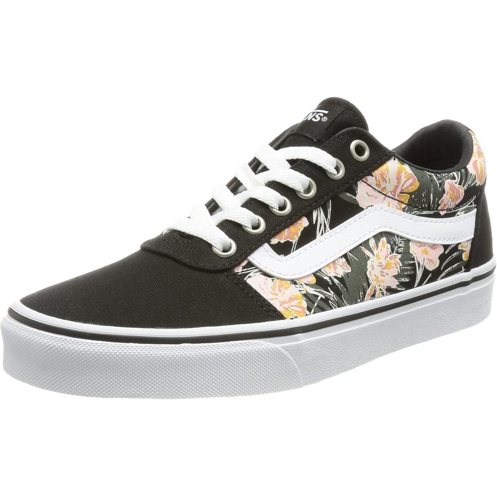 imageVans Womens Classic Slip On Platform SneakersPalm Floral Black White