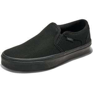 Vans Kids’ Asher Low Top Shoe(Canvas Black/Black)