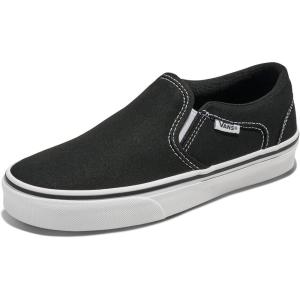 Vans Kids’ Asher Low Top Shoe(Canvas Black/White)
