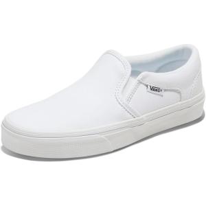 Vans Kids’ Asher Low Top Shoe(Canvas White/White)