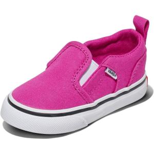 Vans Kids’ Asher V Slip-on Shoe(Canvas Raspberry Rose)