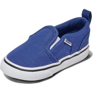 Vans Kids’ Asher V Slip-on Shoe(Canvas True Navy)