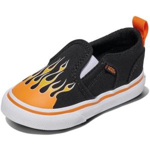 Vans Kids’ Asher V Slip-on Shoe(Flame Black)