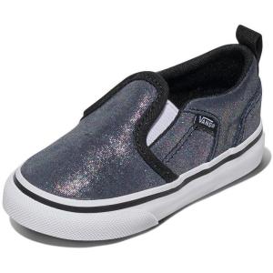 Vans Kids’ Asher V Slip-on Shoe(Shimmer Black)