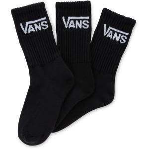 Vans Kids’ Classic Crew Socks (3-Pack) | Unisex Everyday Socks for Boys & Girls, Soft & Stretchy Fabric, Great for High-Top Shoes, Black, 10-13.5