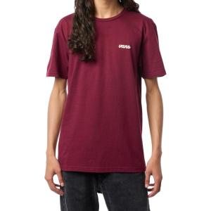 Vans Unisex Adult Scripted Short-Sleeve Shirt(Burgundy/White)