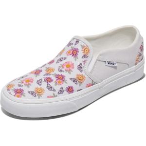 Vans Women’s Asher Adult Low Top Sneakers(Butterfly Floral Blanc De Blanc)
