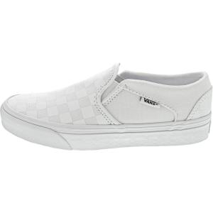 Vans Women’s Asher Adult Low Top Sneakers(Checkerboard White White)