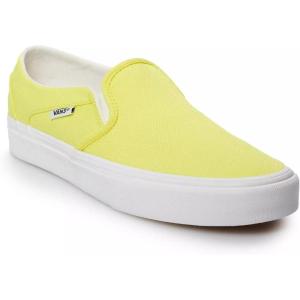 Vans Women’s Asher Adult Low Top Sneakers(Neon Yellow White)