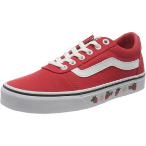 Vans Women’s Classic Slip On Platform Sneakers(Strawberry Sidewall High Risk Red White)