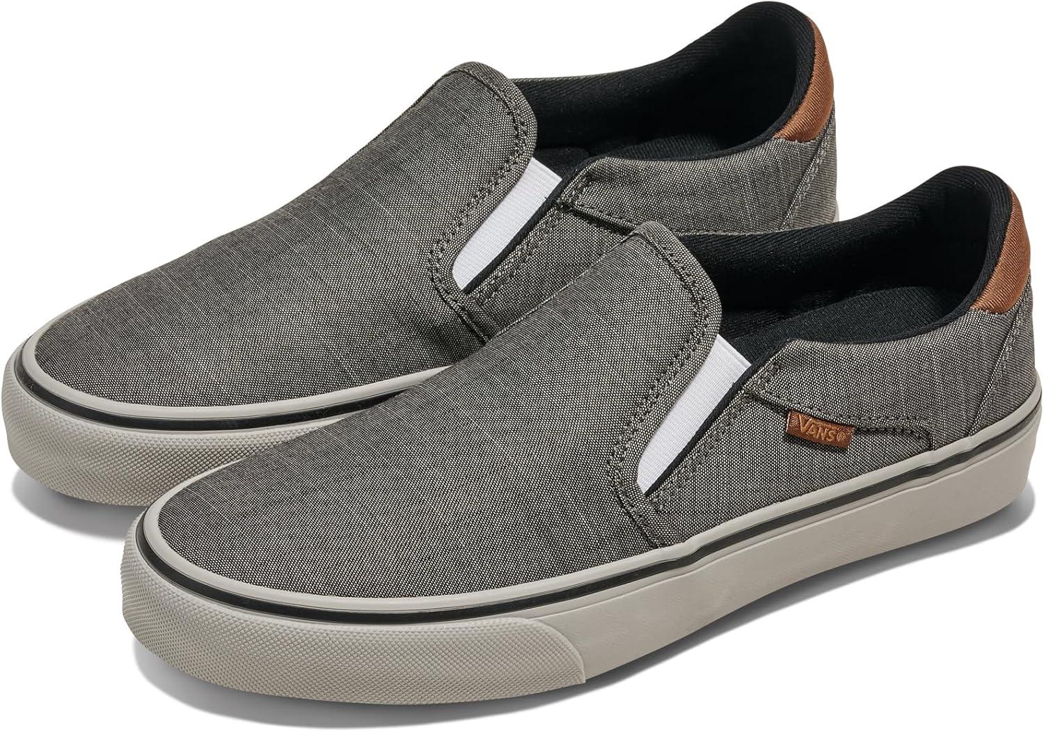 imageVans Mens Asher Deluxe ShoeDeluxe Textile GrayBrown