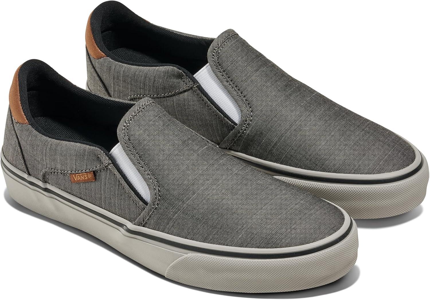 imageVans Mens Asher Deluxe ShoeDeluxe Textile GrayBrown