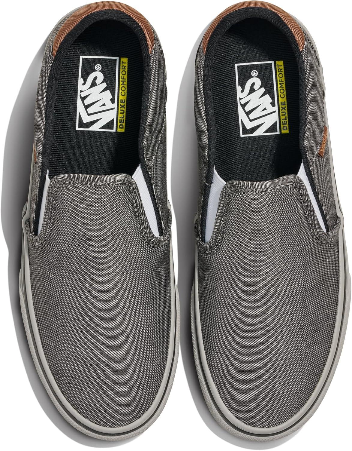 imageVans Mens Asher Deluxe ShoeDeluxe Textile GrayBrown