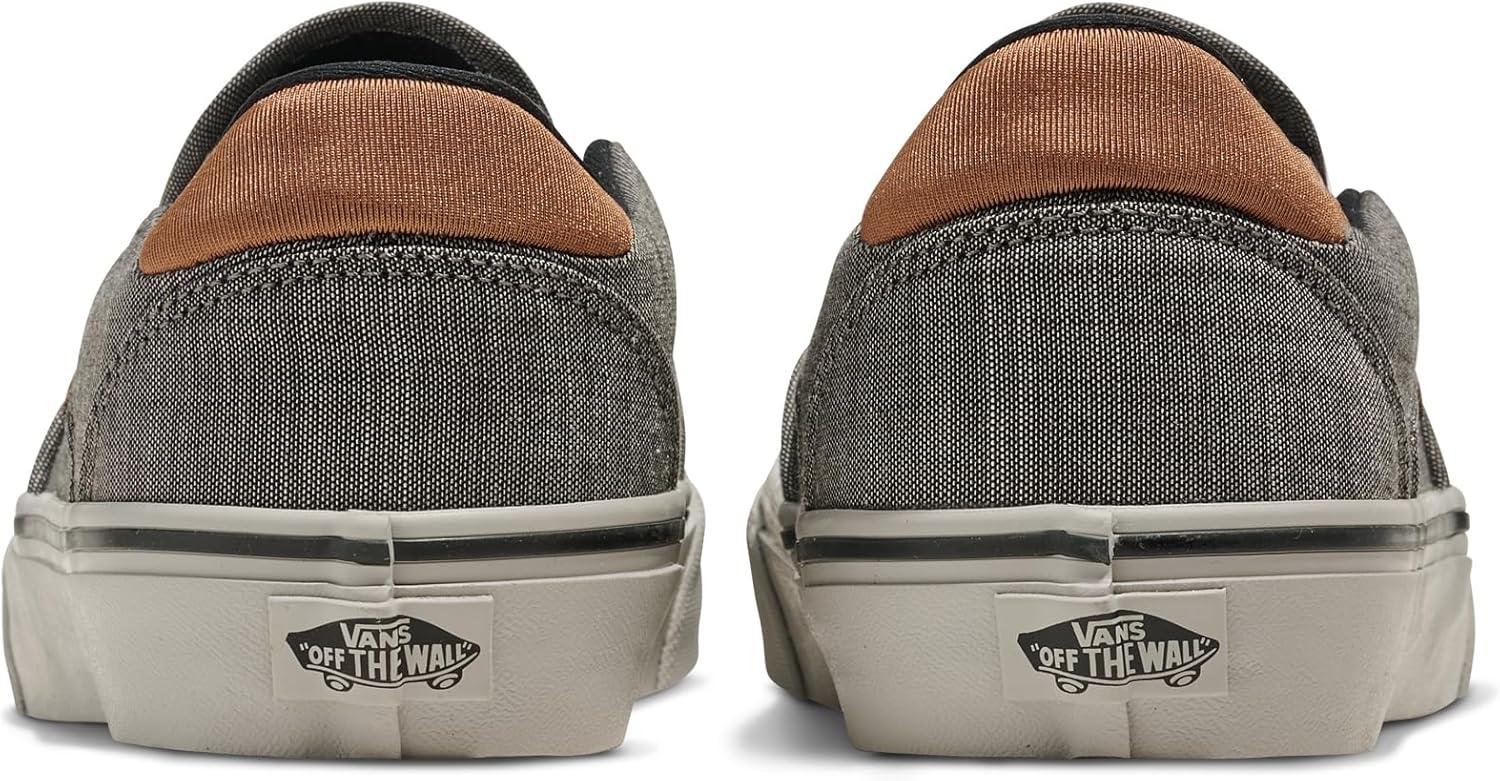 imageVans Mens Asher Deluxe Slipon Shoe Comfortable Sneakers for Fashion Walking amp Everyday WearDeluxe Textile GrayBrown