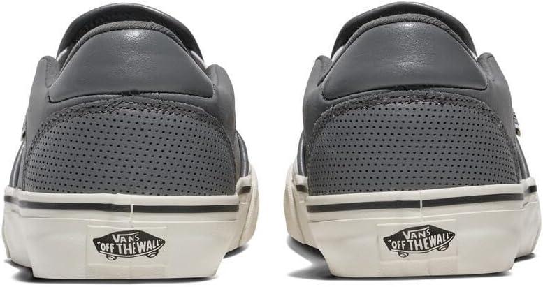 imageVans Mens Asher Deluxe Slipon Shoe Comfortable Sneakers for Fashion Walking amp Everyday WearPerf Leather Pewter