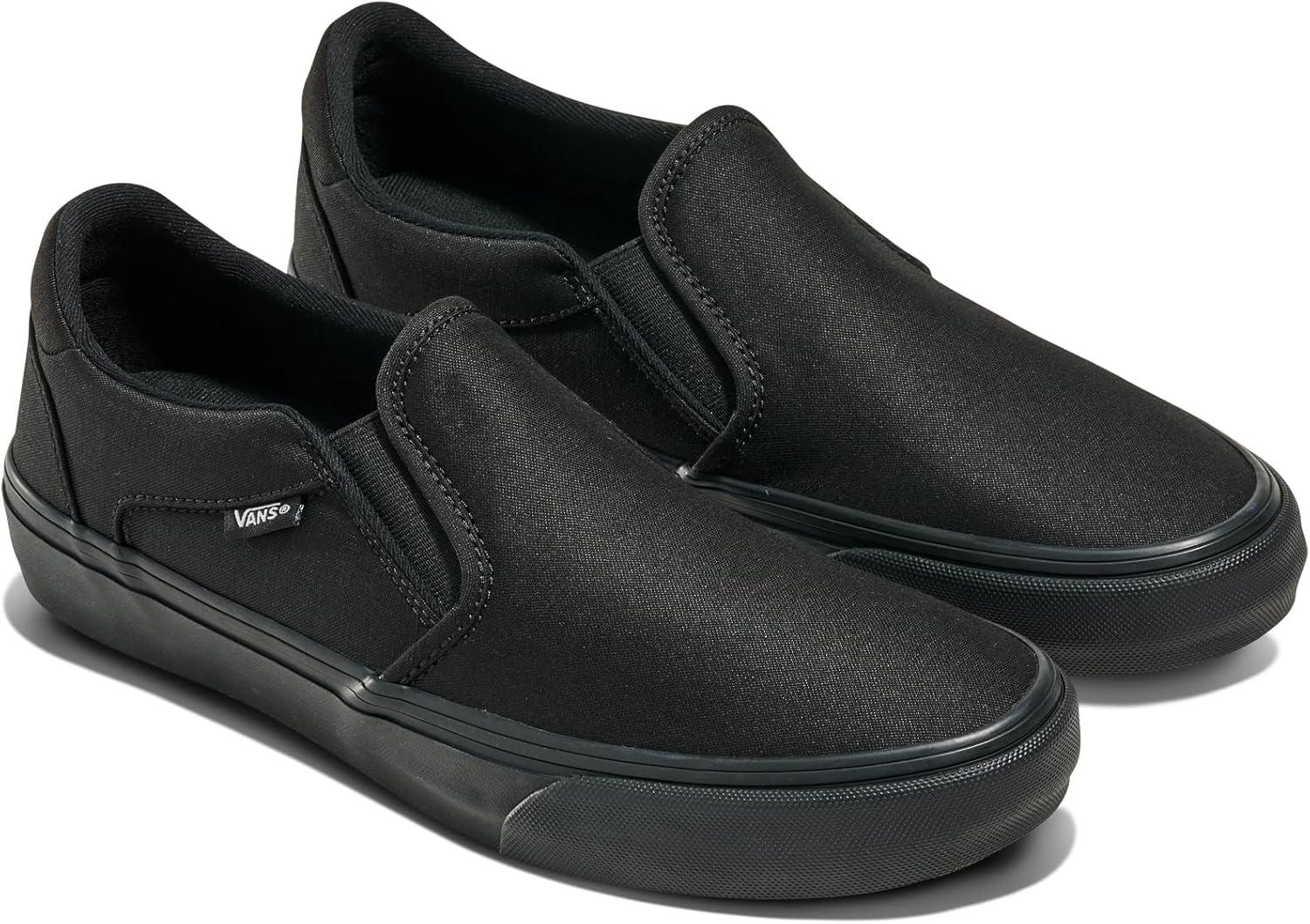 imageVans Mens Asher Deluxe Slipon Shoe Comfortable Sneakers for Fashion Walking amp Everyday WearTextile BlackBlack