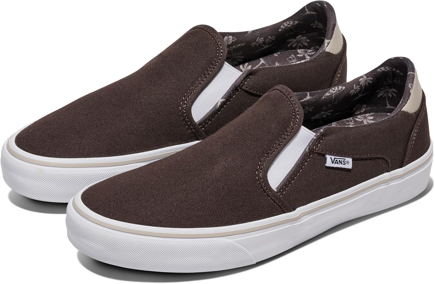 imageVans Mens Asher Deluxe Slipon Shoe Comfortable Sneakers for Fashion Walking amp Everyday WearTropic Havana Turkish Coffee