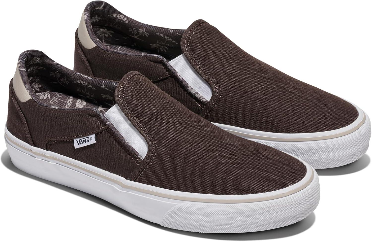 imageVans Mens Asher Deluxe Slipon Shoe Comfortable Sneakers for Fashion Walking amp Everyday WearTropic Havana Turkish Coffee