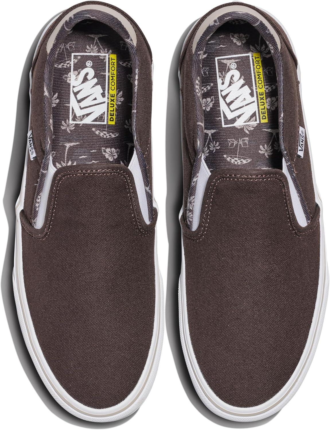 imageVans Mens Asher Deluxe Slipon Shoe Comfortable Sneakers for Fashion Walking amp Everyday WearTropic Havana Turkish Coffee