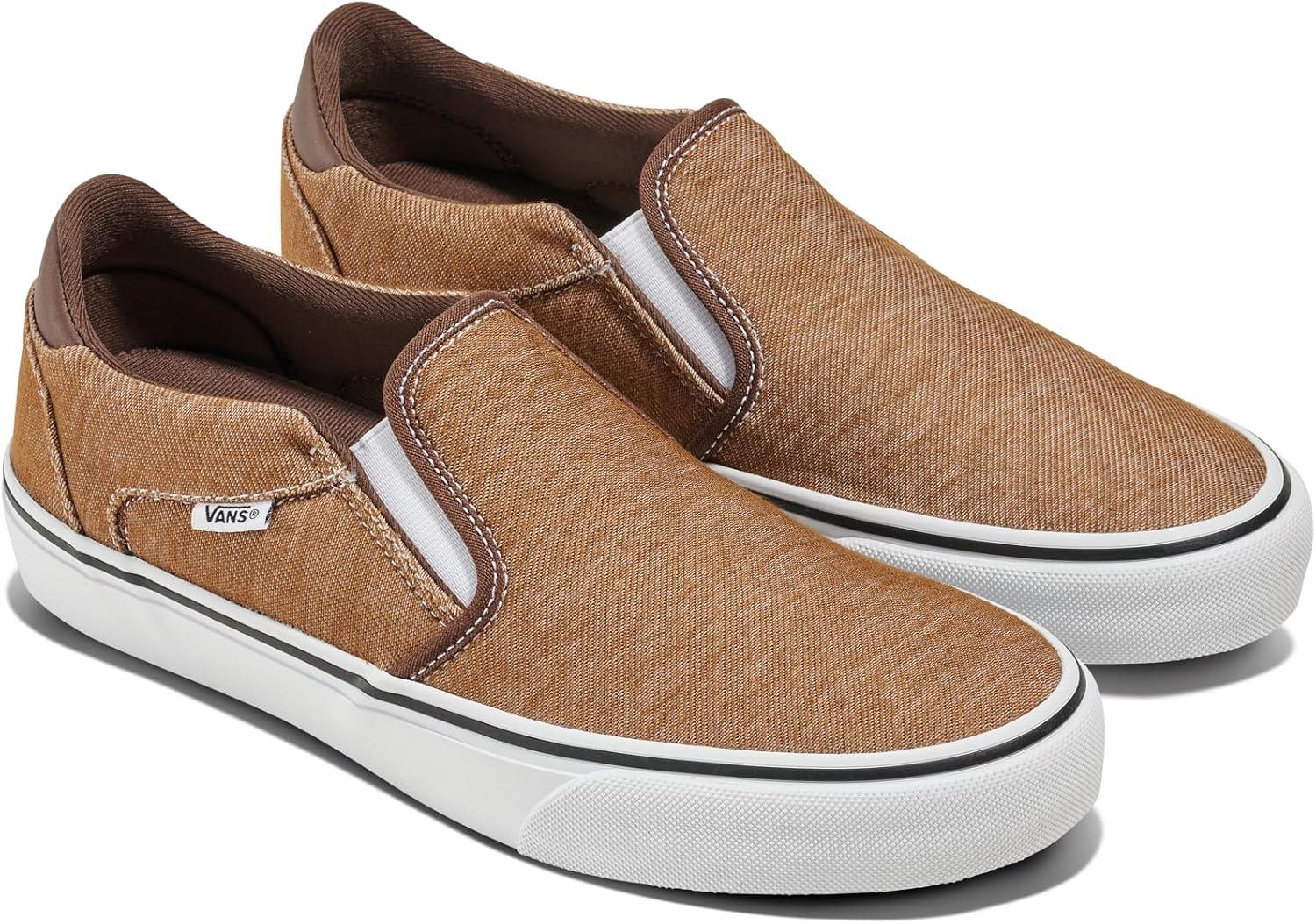 imageVans Mens Asher Deluxe Slipon Shoe Comfortable Sneakers for Fashion Walking amp Everyday WearWashed Chipmunk