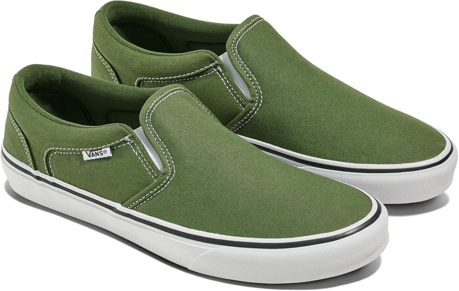 imageVans Mens Asher SlipOn ShoeCanvas Pine Forest
