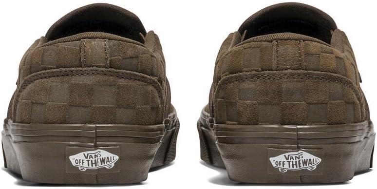 imageVans Mens Asher SlipOn ShoeEmbossed Suede Coal Brown