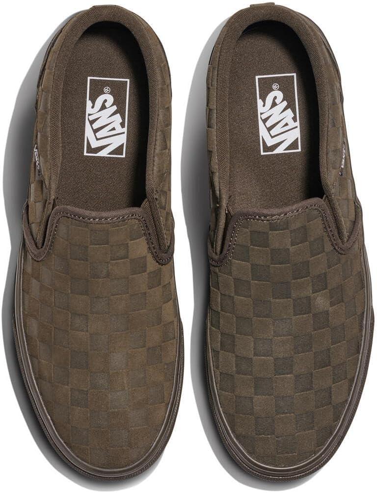 imageVans Mens Asher SlipOn ShoeEmbossed Suede Coal Brown