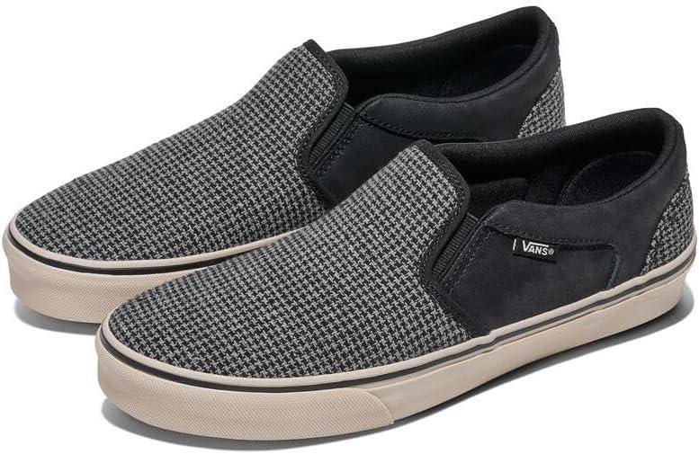 imageVans Mens Asher SlipOn ShoeHoundstooth BlackTaupe