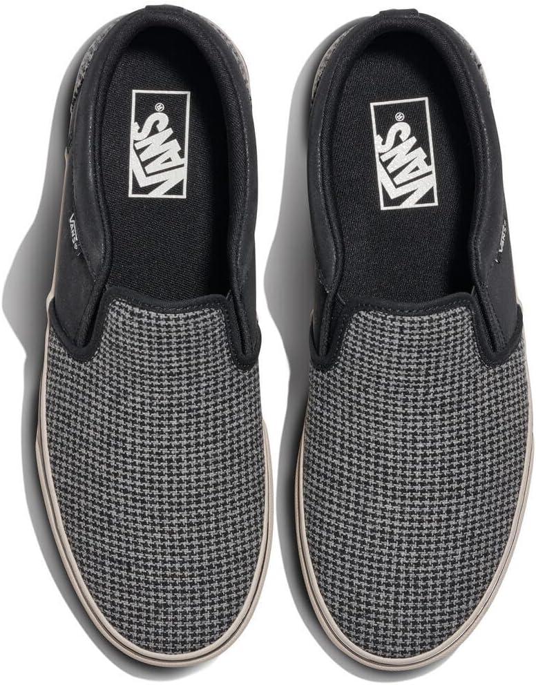 imageVans Mens Asher SlipOn ShoeHoundstooth BlackTaupe