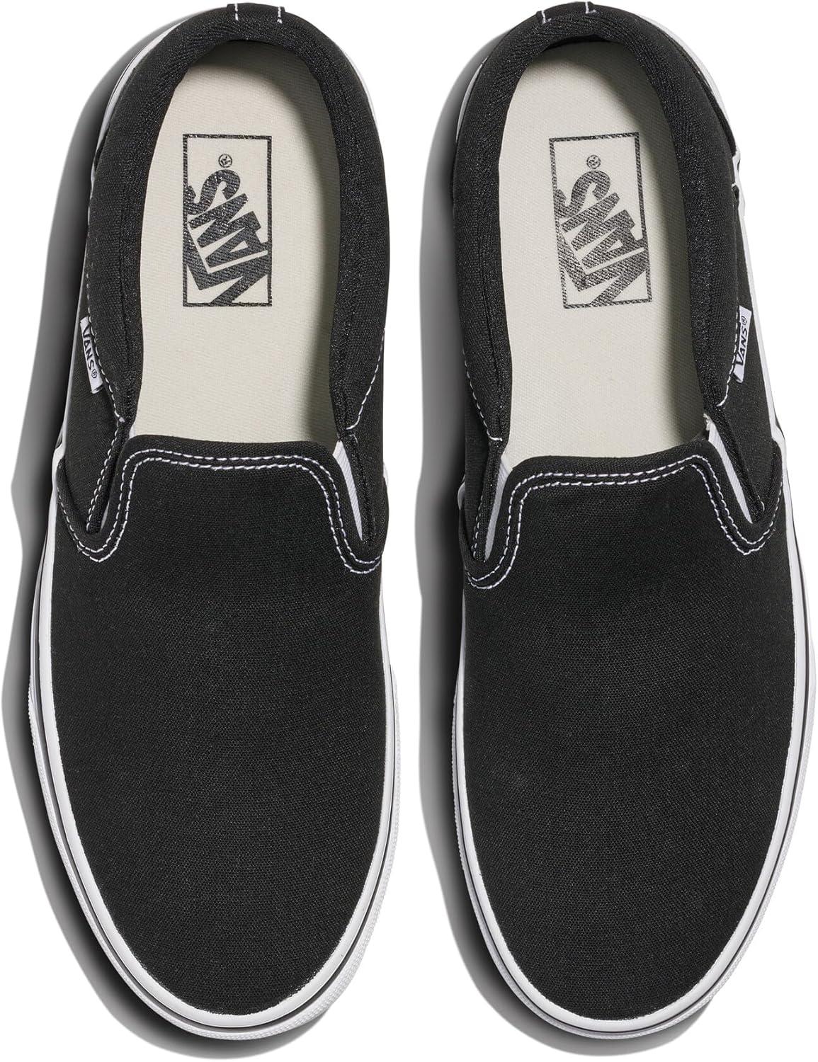 imageVans Mens Asher Slipon Shoe Casual Sneakers for Walking Fashion amp WorkCanvas BlackWhite
