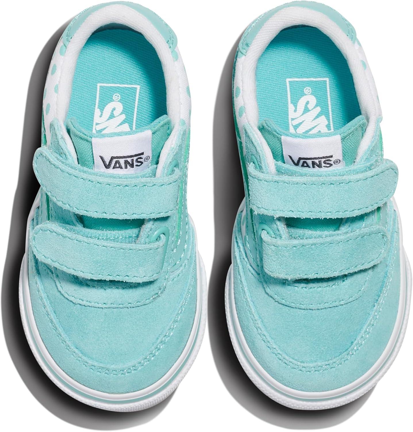 imageVans UnisexChild Brooklyn Ls V Low Top ShoePolka Dots Pool Blue