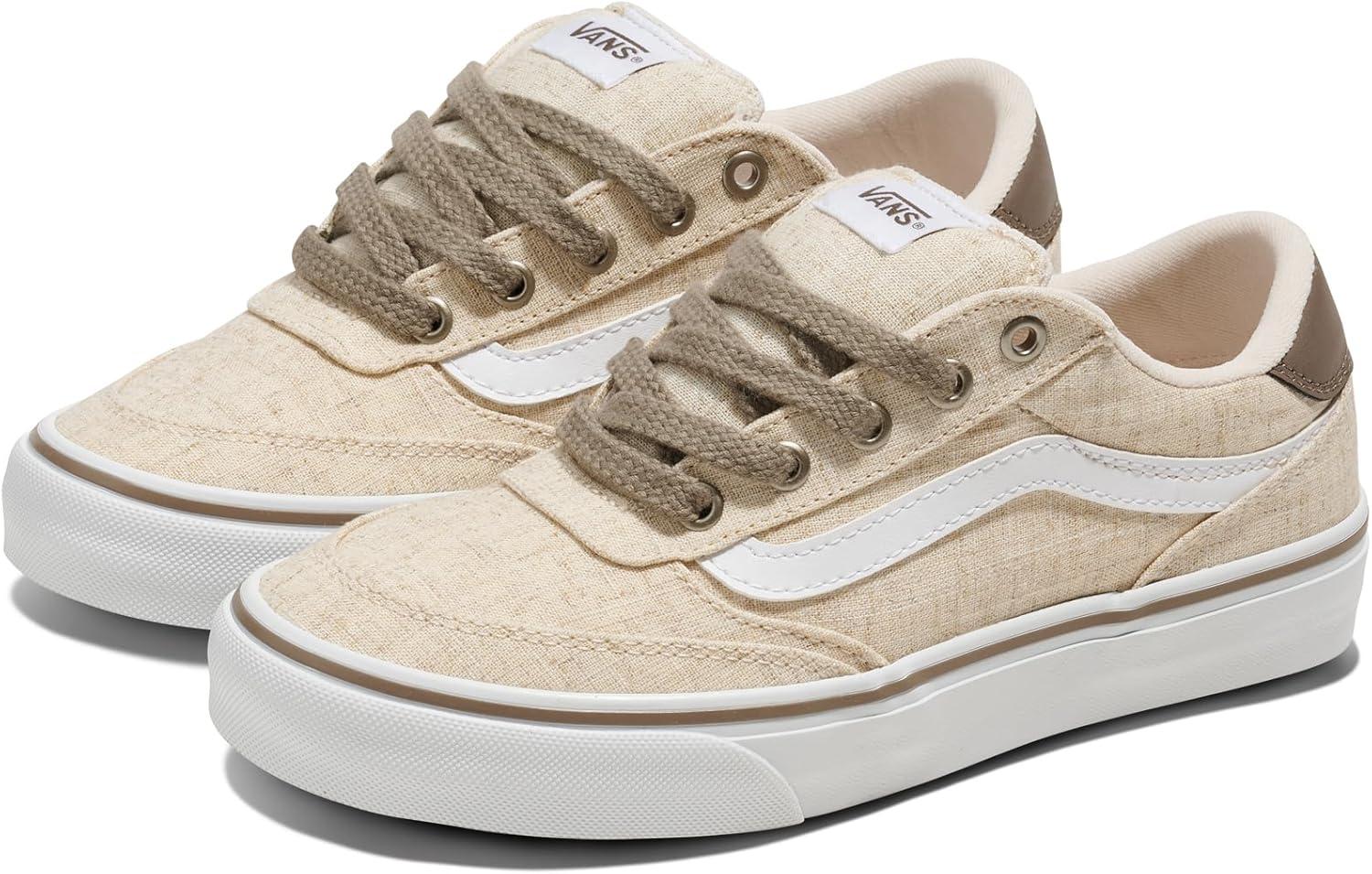 imageVans Womens Brooklyn Deluxe Low Top SneakerNatural Linen Classic Cream