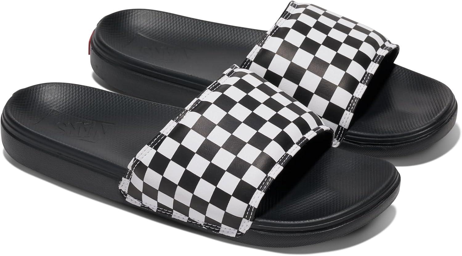imageVans mens Mte La Costa Slideon SandalCheckerboard WhiteBlack