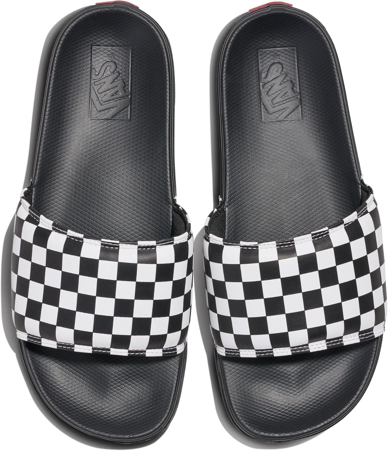 imageVans mens Mte La Costa Slideon SandalCheckerboard WhiteBlack