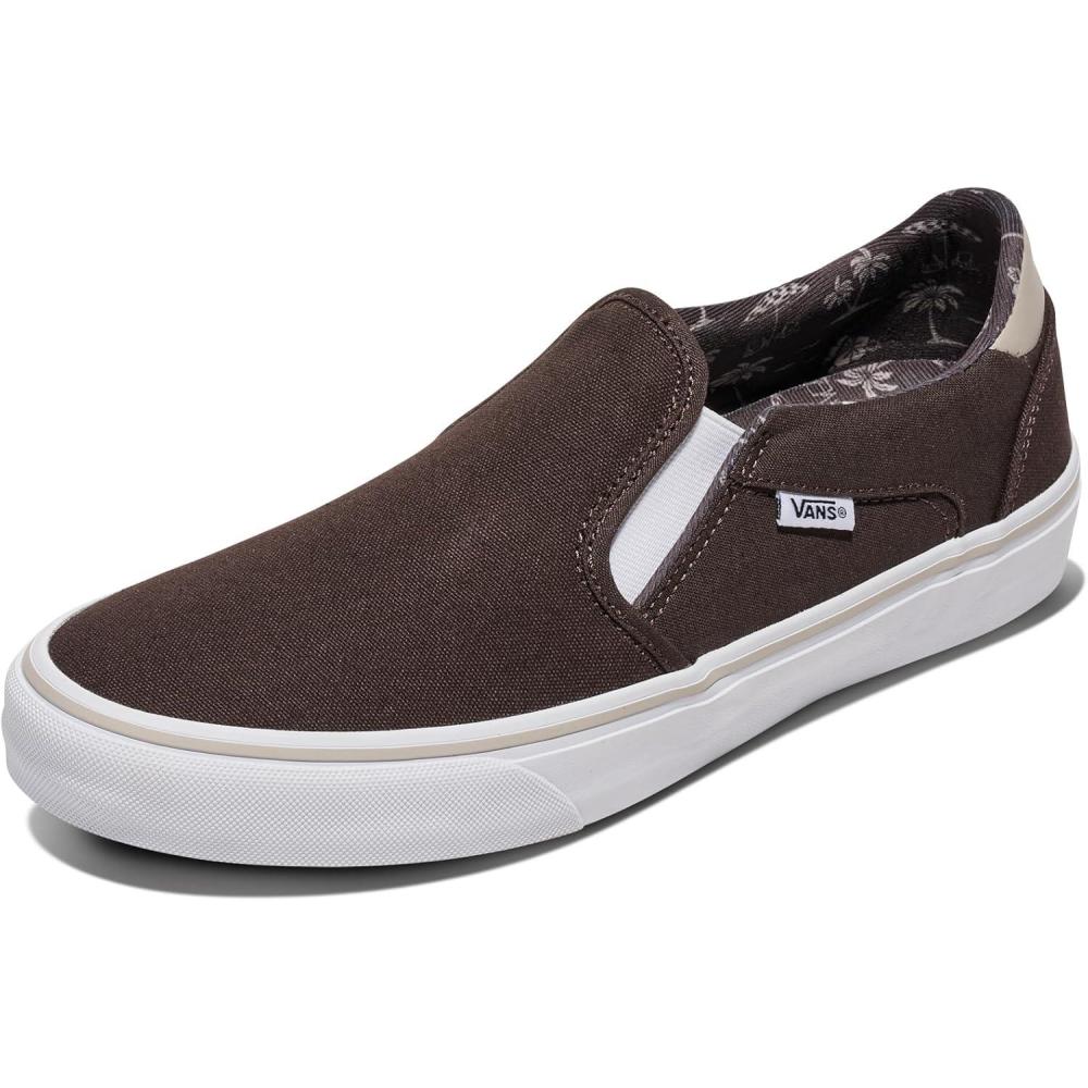 imageVans Mens Asher Deluxe Slipon Shoe Comfortable Sneakers for Fashion Walking amp Everyday WearTropic Havana Turkish Coffee
