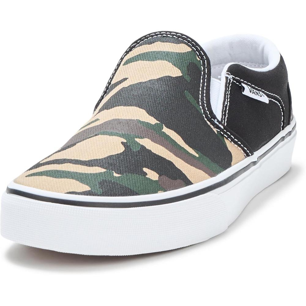 imageVans Mens Asher SlipOn ShoeCamoBlack