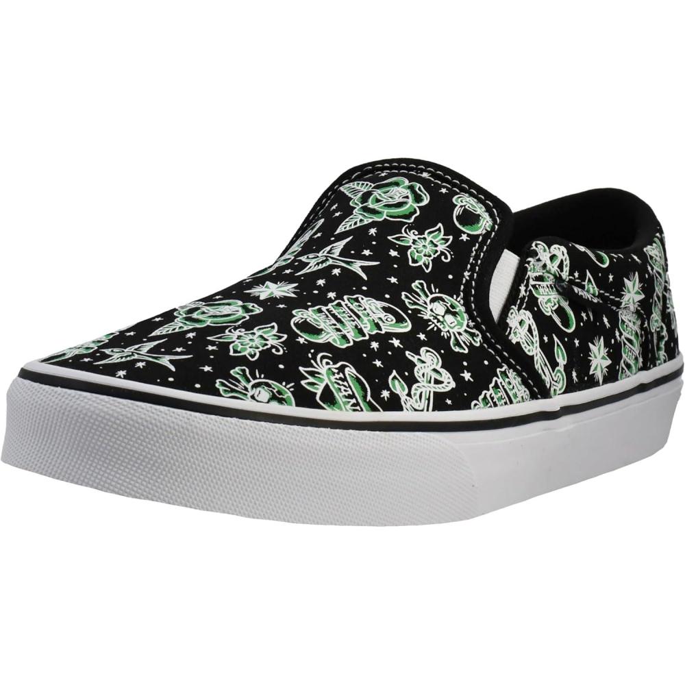 imageVans Mens Asher SlipOn ShoeTattoo Black