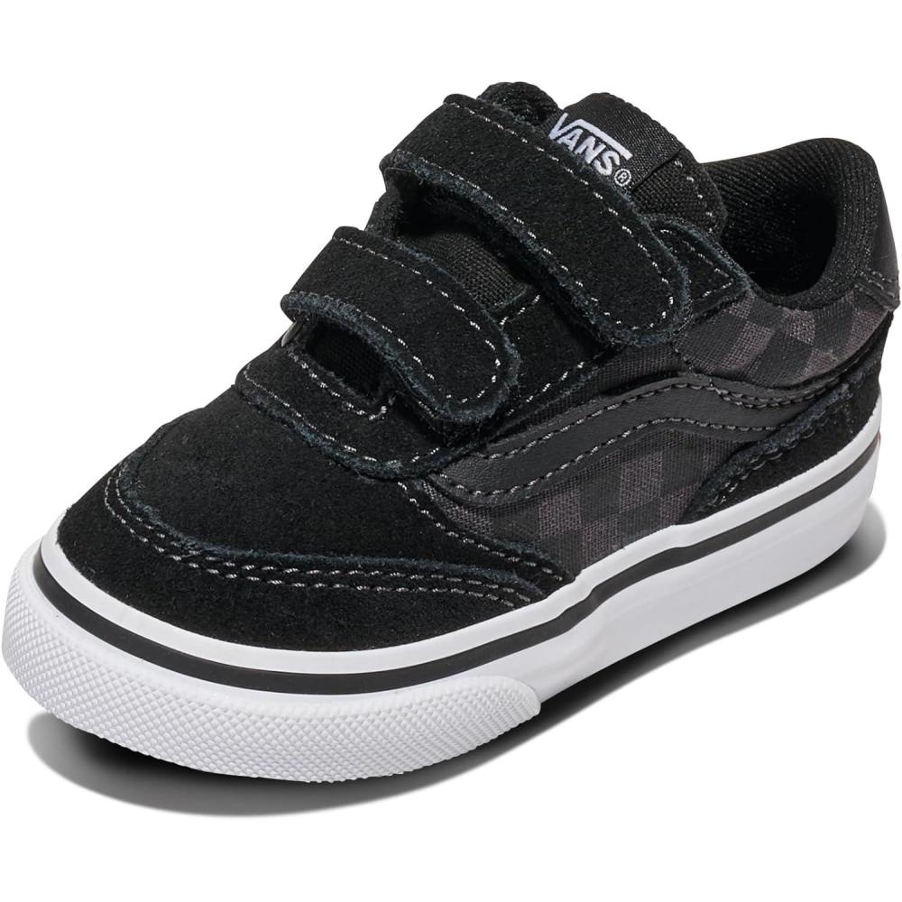imageVans UnisexChild Brooklyn Ls V Low Top ShoeCheckerboard BlackAsphalt