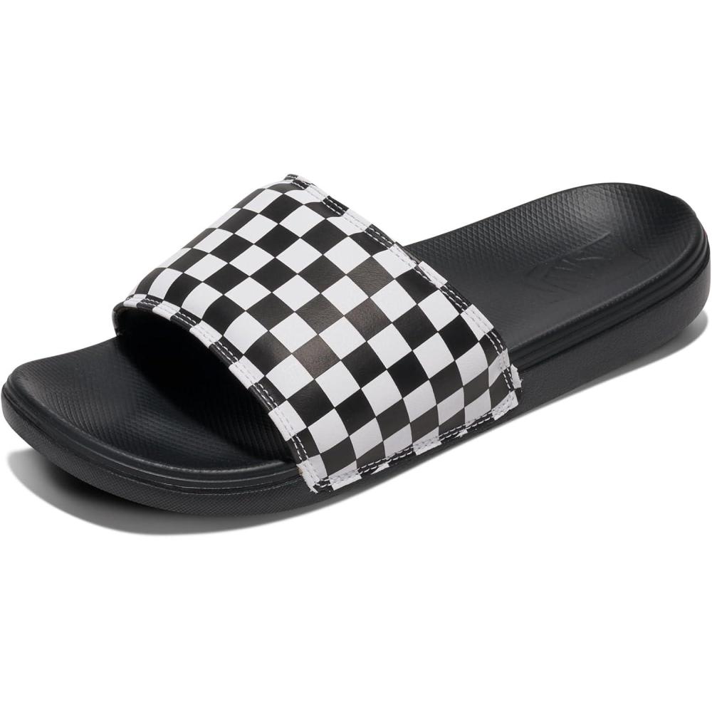 imageVans mens Mte La Costa Slideon SandalCheckerboard WhiteBlack