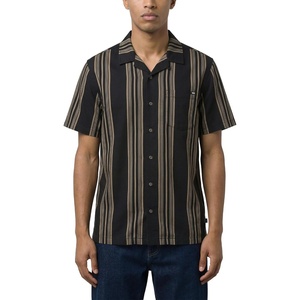 Vans Men’s Short-Sleeve Chatio Camp Shirt – Casual Button Up, Relaxed Fit, Textured Cotton & Viscose, Lightweight Summer Top(Black)