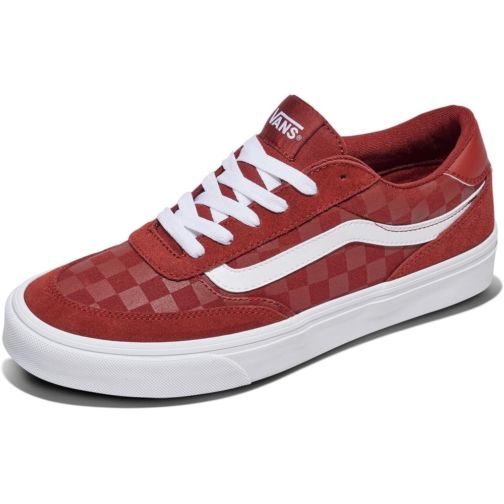 image:imageVans Mens Brooklyn LS SneakersTonal Check Brick Red