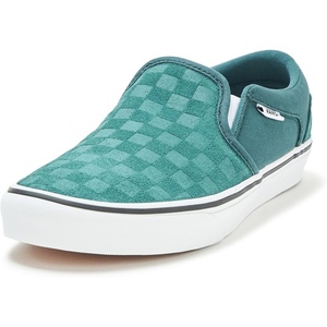 Vans Men’s Asher Slip-on Shoe – Comfortable Sneakers for Walking, Fashion & Everyday Wear(Embossed Suede Mystic Moss)